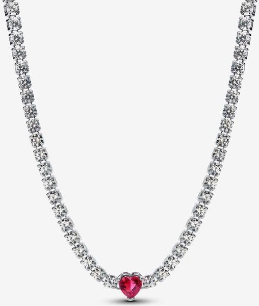 Pandora Sterling silver Mixed stone Red 393549C01-40 Halsketting voor dames Pandora Sterling silver Mixed stone Red 393549C01-40 Halsketting voor dames