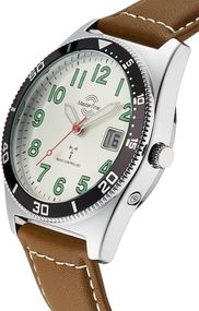 Orologio Master Time Uomo MTGA-10806-12L - Radio Controllato, Cinturino In Pelle Marrone, Allarme E Sveglia Vocale