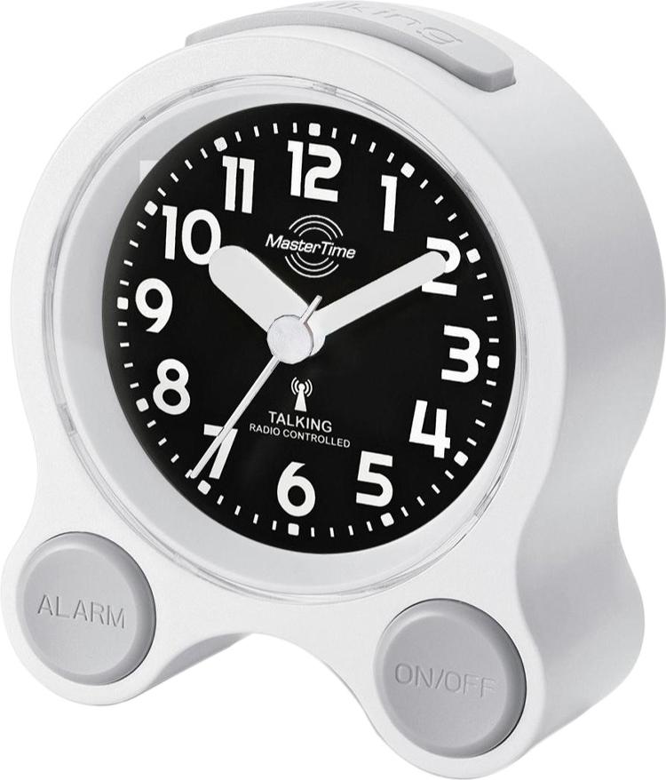 Master Time Sprechender Funk Wecker MTC-71030-12W Alarm Clock