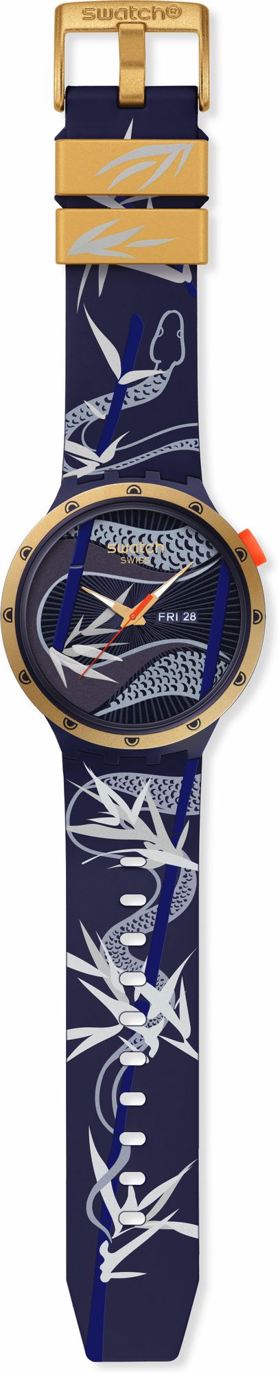 Swatch BLUE AND GOLDEN LITHE DANCER SB05Z700 Unisex horloge Design highlight