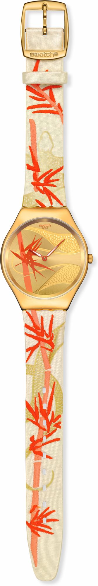 Swatch GOLDEN RED BAMBOO SYXZ105 Reloj unisex Momento Estelar de Diseño