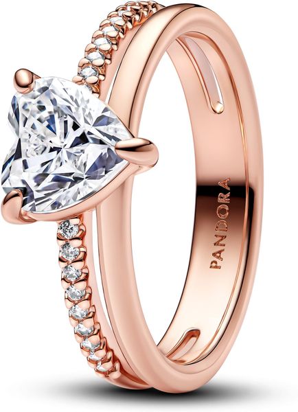 Pandora Doppelband Herz Ring 183100C01 Bague pour femmes