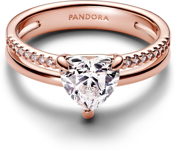Pandora Doppelband Herz Ring 183100C01 Bague pour femmes