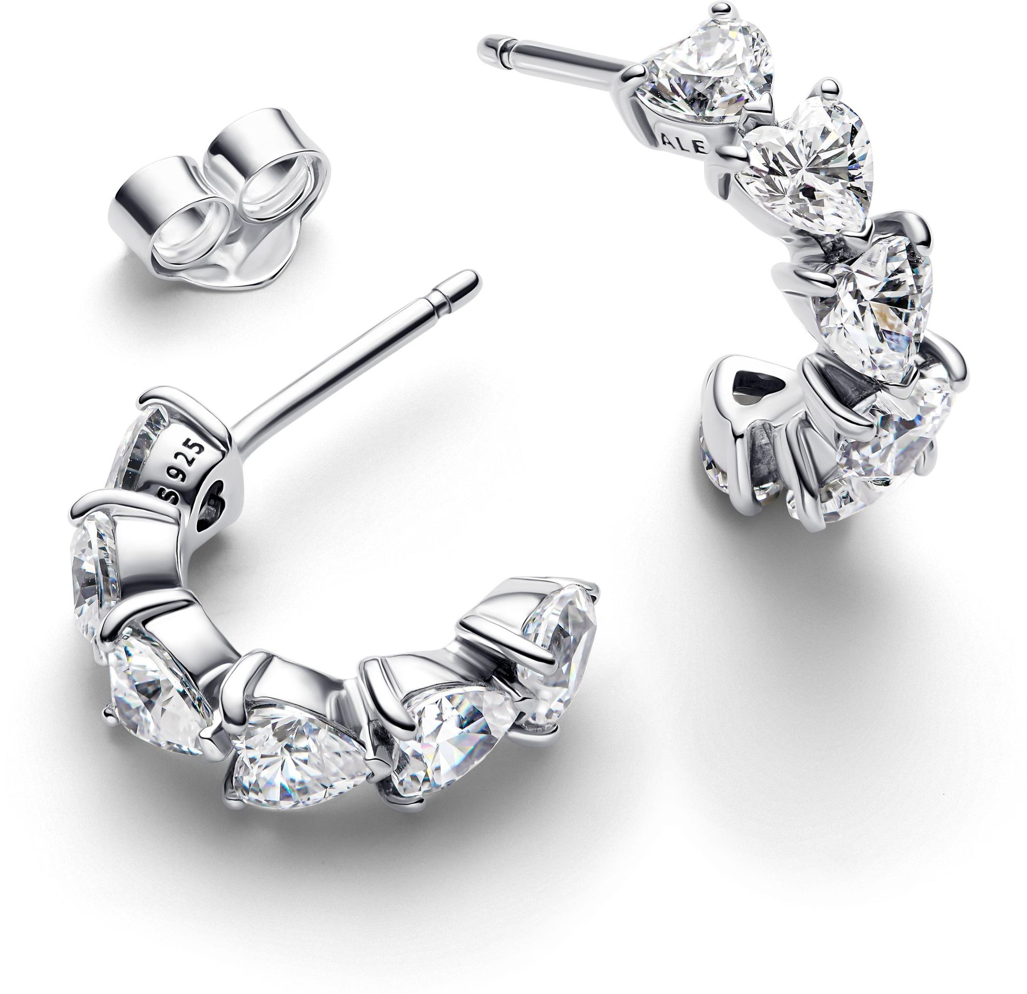 Pandora Funkelnde Herzen Offene Creolen 293657C01 Pendientes