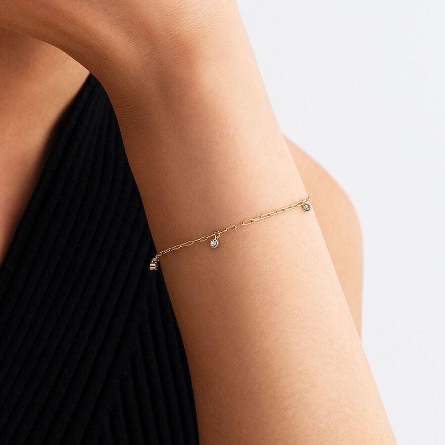 Pandora Pandora Era Büroklammer Gliederarmband mit im Labor gezüchtetem Diamanten in Zargenfassung 553737C01 Dames armba