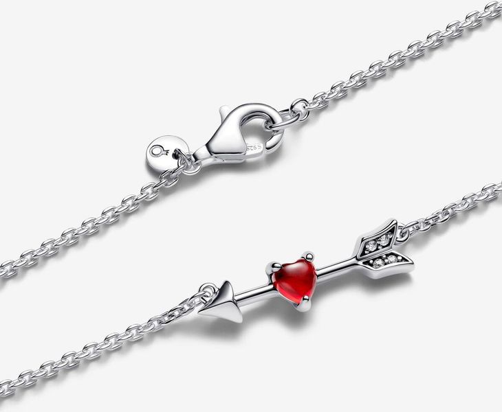 Pandora Pfeil & Murano-Glas-Herz Halskette 393669C01-50 Chaîne de cou pour femmes Pandora Pfeil & Murano-Glas-Herz Halskette 393669C01-50 Chaîne de cou pour femmes