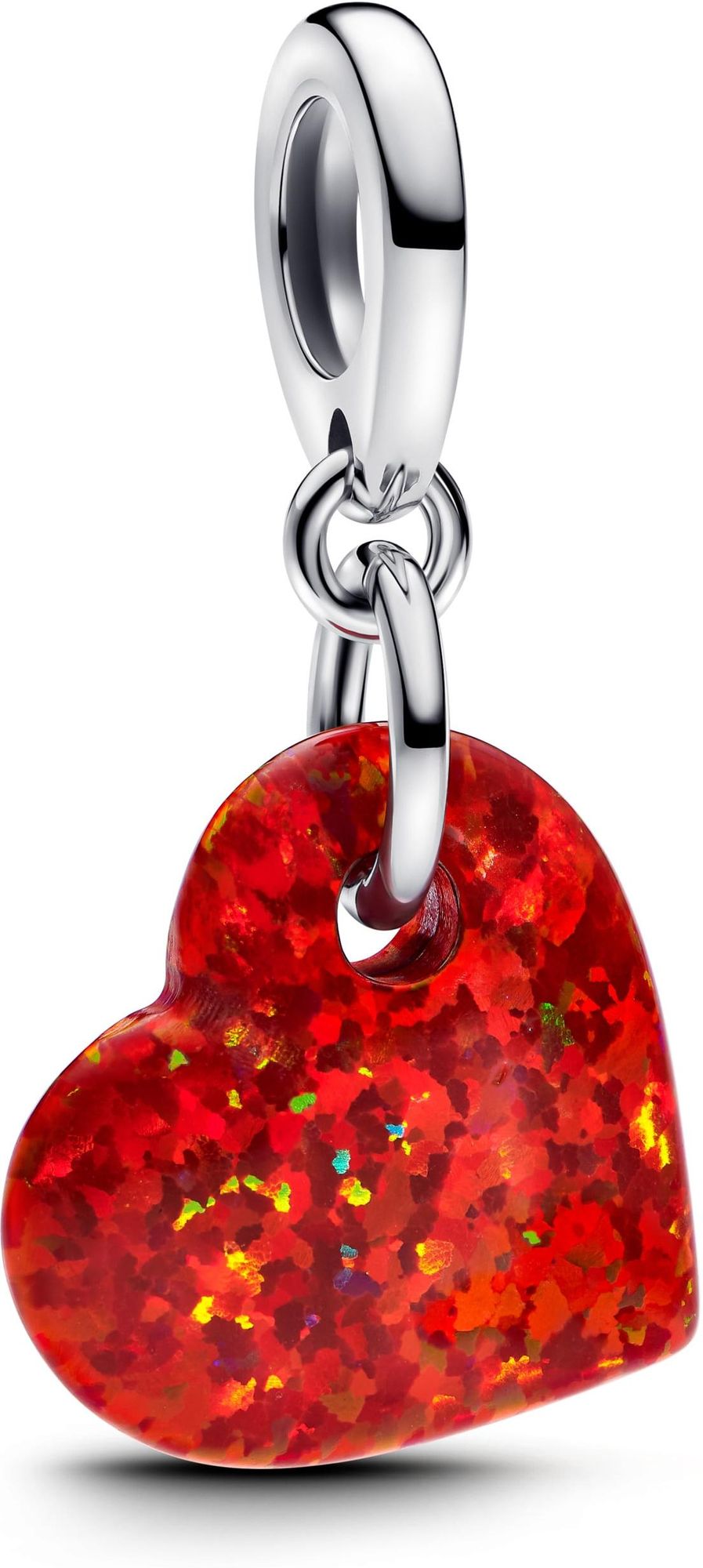 Pandora Schillerndes Rotes Herz Charm-Anhänger 793348C01 Charm Anhänger