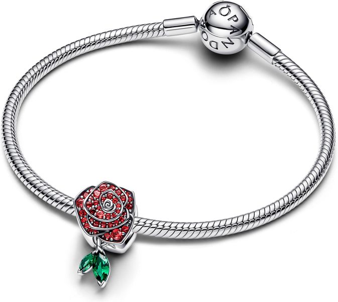 Pandora Funkelnde Blühende Rose Charm 793201C02 Charm-hanger Pandora Funkelnde Blühende Rose Charm 793201C02 Charm-hanger