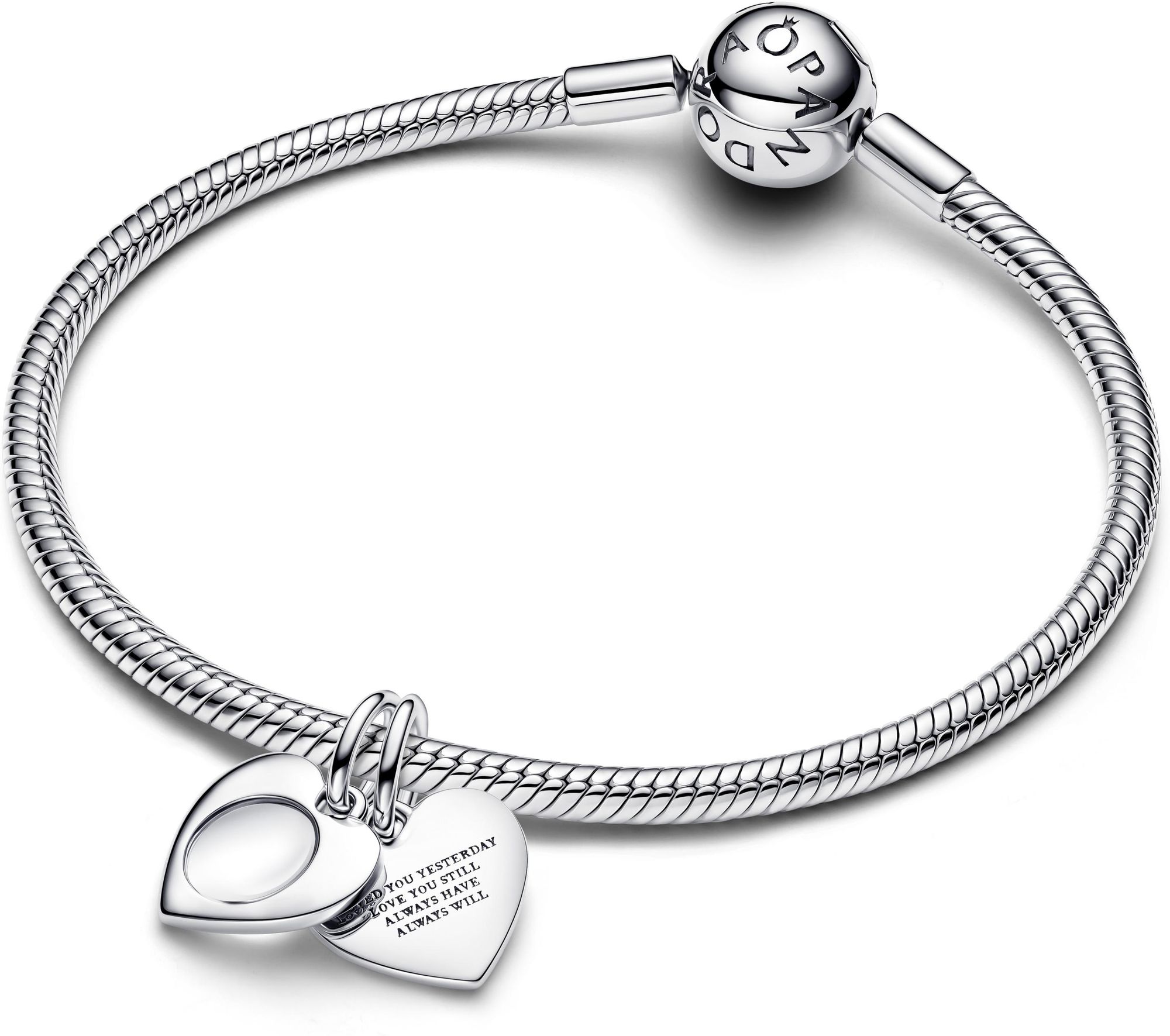 Pandora Gravierbares Herz Lupe Doppelter Charm-Anhänger 793671C00 Charm Anhänger