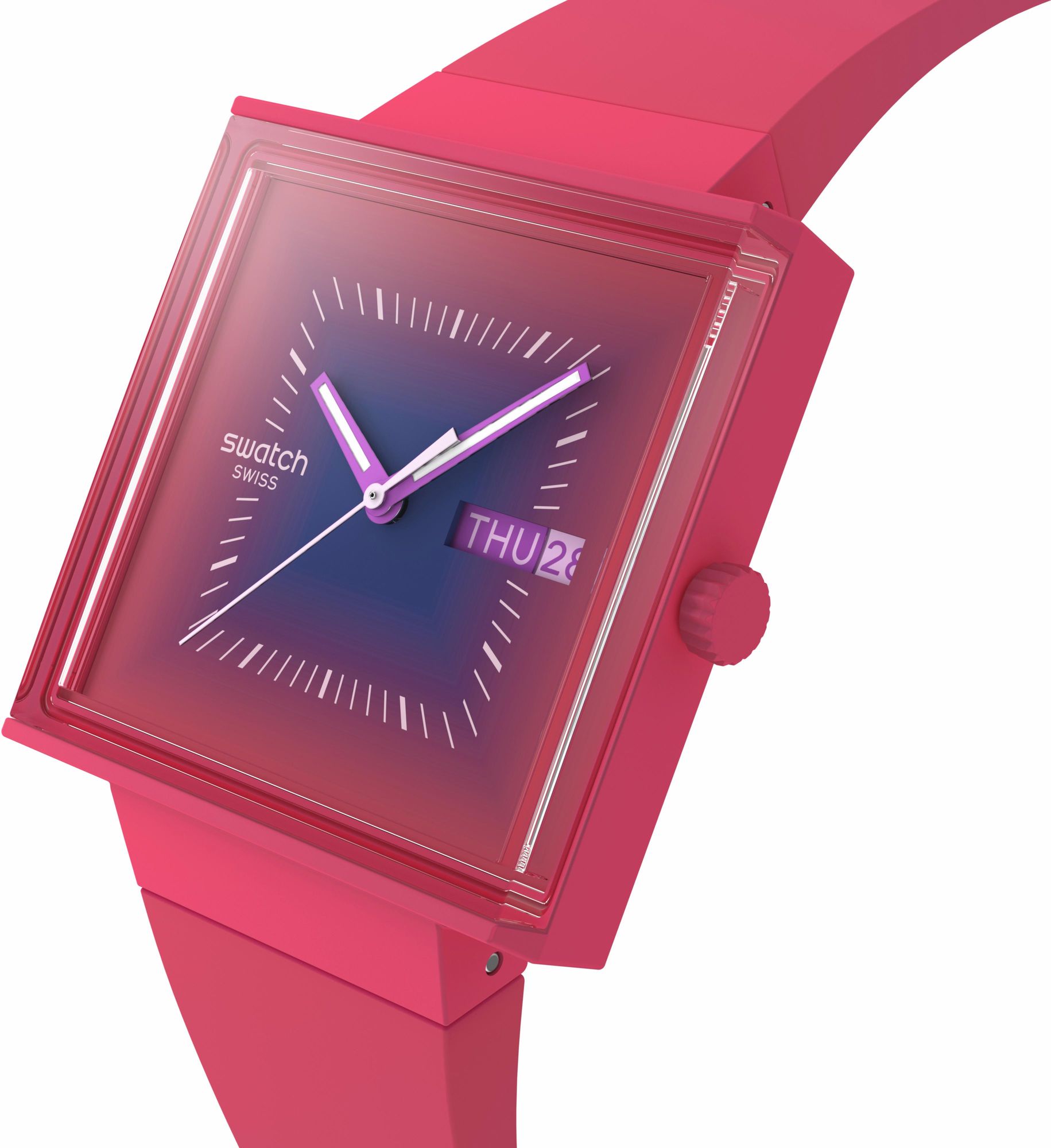 Swatch SQUARELY BERRY SO34R700 Unisex horloge