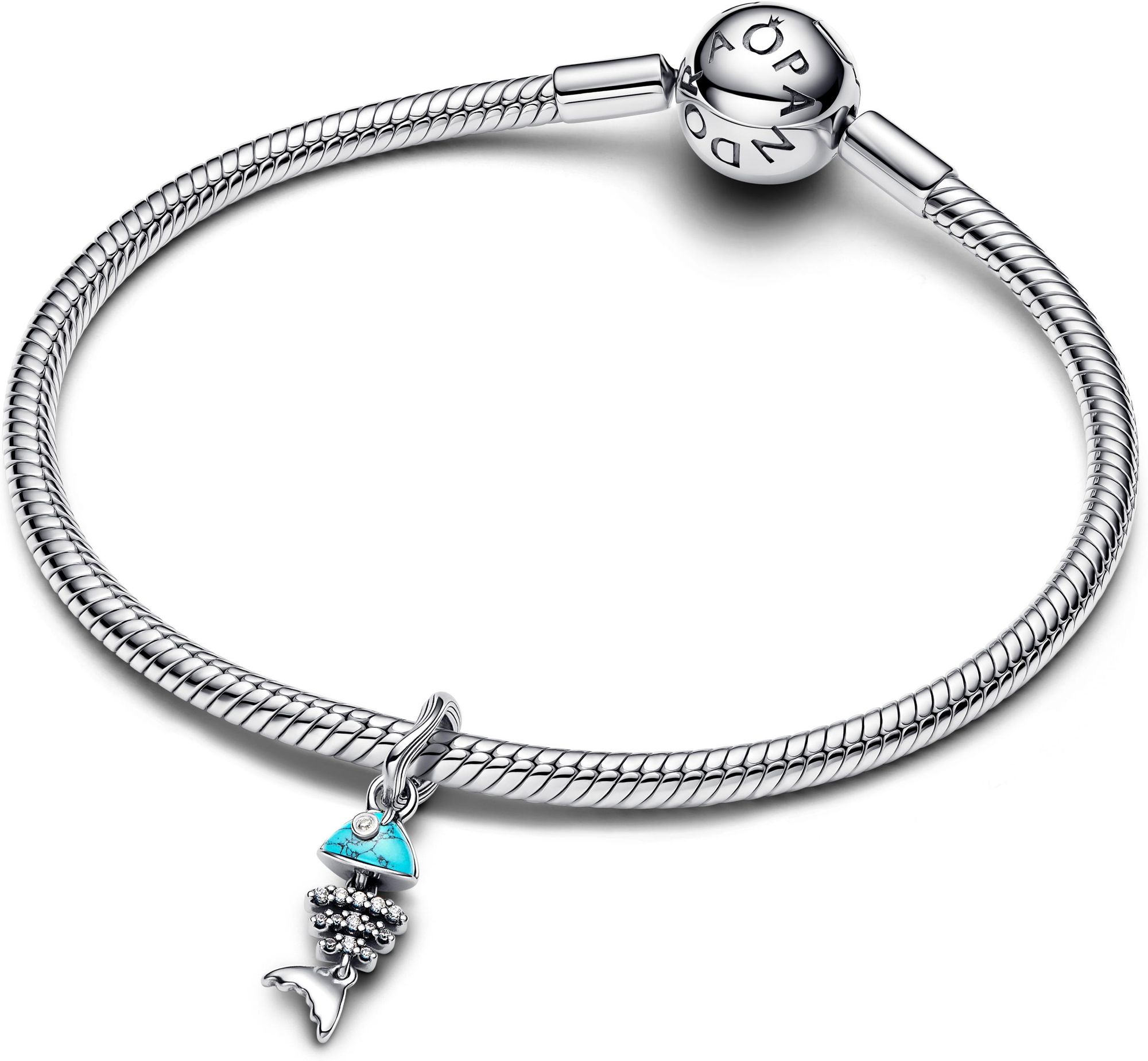 Pandora Türkisfarbener Fischgräte Charm-Anhänger 793894C01 Charm-hanger Pandora Türkisfarbener Fischgräte Charm-Anhänger 793894C01 Charm-hanger