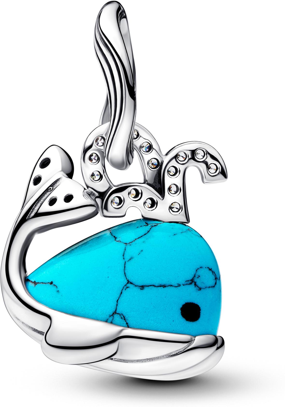 Pandora Türkisfarbener Wal Charm-Anhänger 793822C01 Charm-hanger Pandora Türkisfarbener Wal Charm-Anhänger 793822C01 Charm-hanger