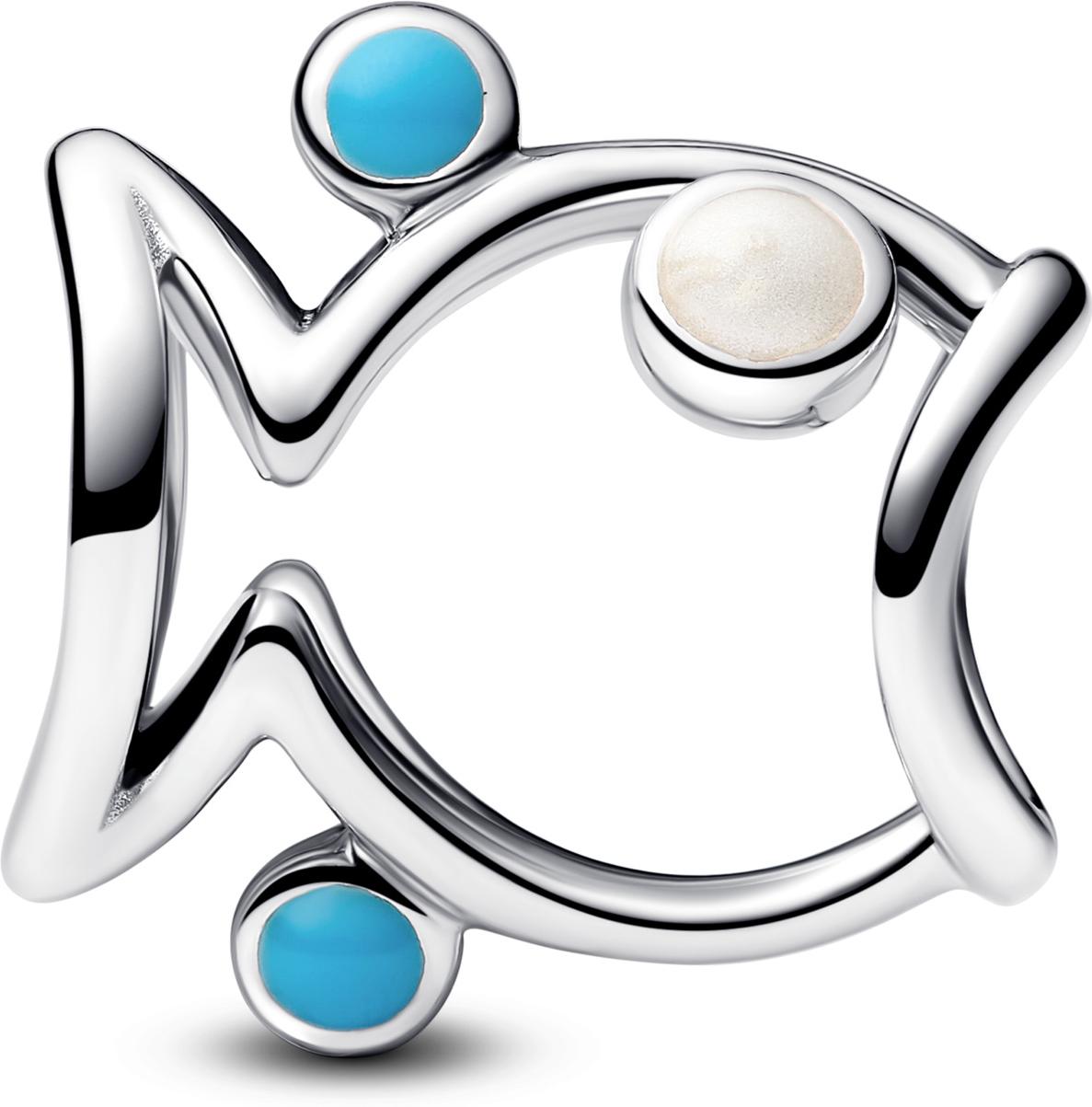 Pandora Offen gearbeiteter Fisch Charm 793819C01 Pendiente Charm