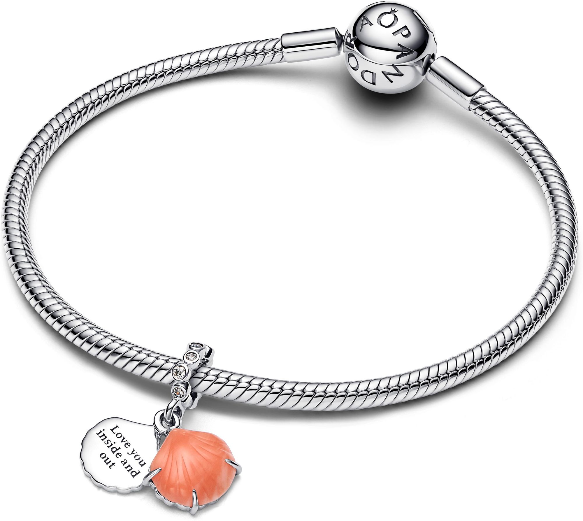 Pandora Korallenrote Muschel Doppelter Charm-Anhänger 793821C01 Pendente charm Pandora Korallenrote Muschel Doppelter Charm-Anhänger 793821C01 Pendente charm