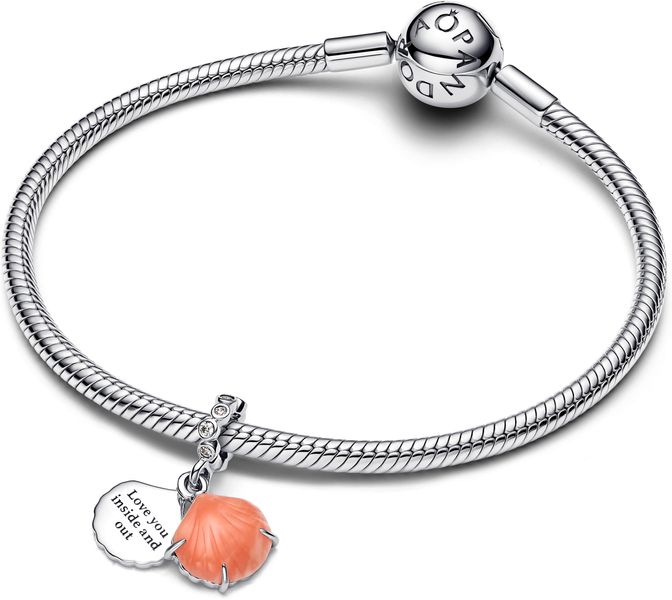 Pandora Korallenrote Muschel Doppelter Charm-Anhänger 793821C01 Charm Anhänger Pandora Korallenrote Muschel Doppelter Charm-Anhänger 793821C01 Charm Anhänger