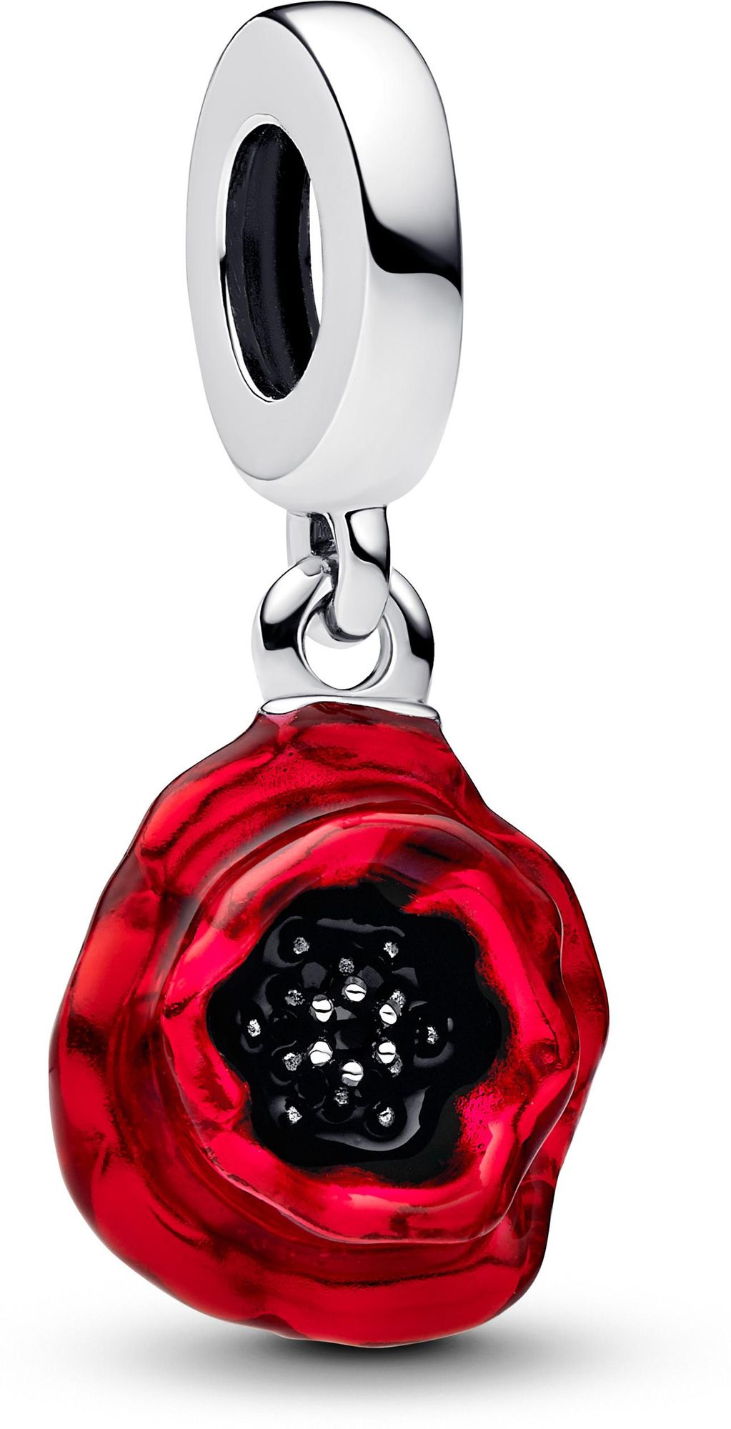 Pandora Roter Blume Charm-Anhänger 793917C01 Charm-hanger Pandora Roter Blume Charm-Anhänger 793917C01 Charm-hanger