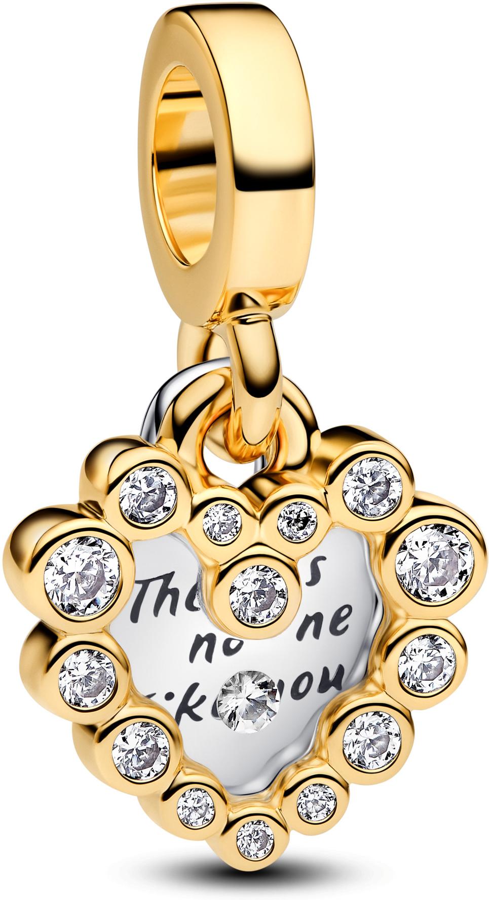 Pandora Funkelnder Doppel-Herzanhänger Charm 763765C01 Pendiente Charm Pandora Funkelnder Doppel-Herzanhänger Charm 763765C01 Pendiente Charm