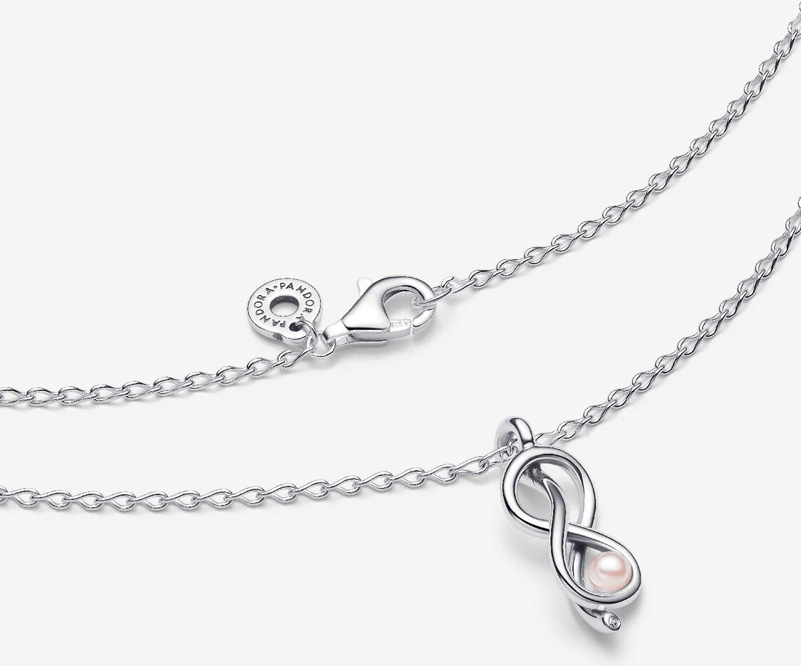 Pandora Unendlichkeitsknoten Halskette 393762C01-50 Cadena de cuello para mujeres