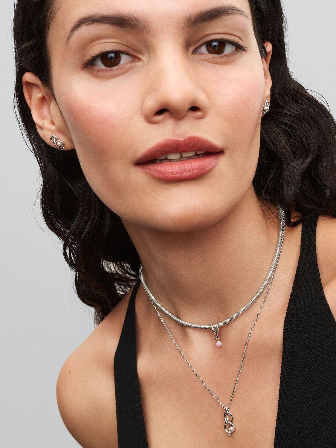 Pandora Unendlichkeitsknoten Halskette 393762C01-50 Cadena de cuello para mujeres