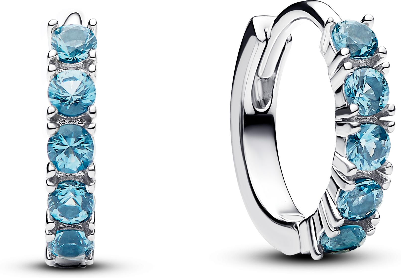 Pandora Hellblaue Huggie Ohrringe 293849C01 Oorbellen