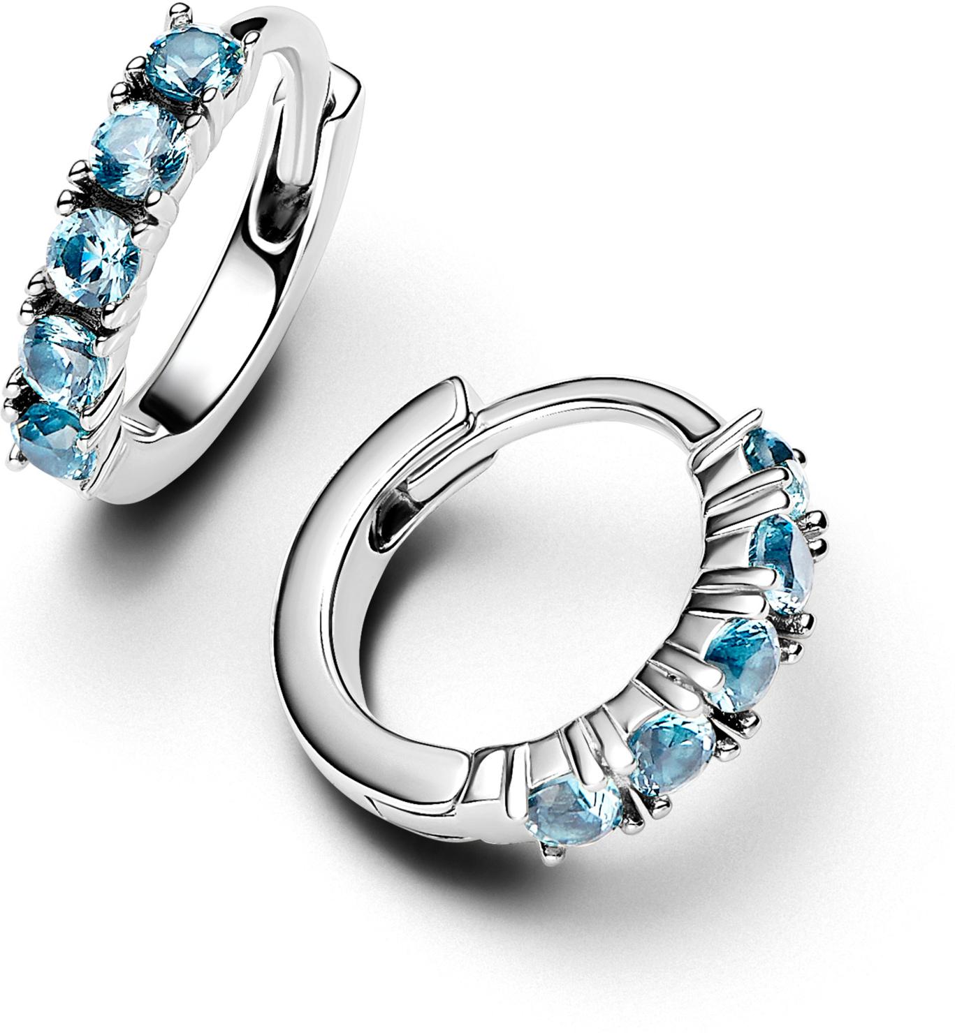 Pandora Hellblaue Huggie Ohrringe 293849C01 Oorbellen