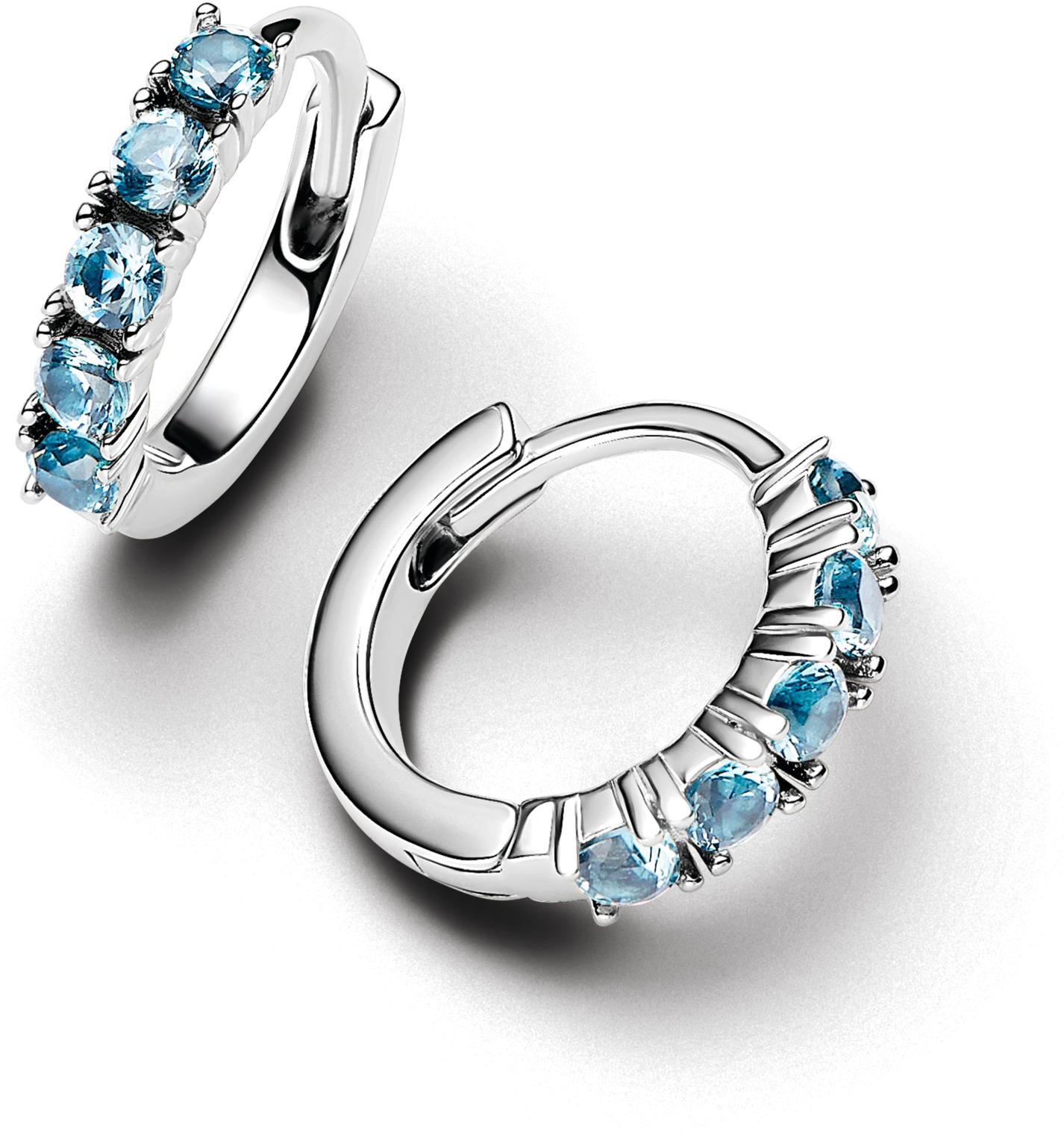 Pandora Hellblaue Huggie Ohrringe 293849C01 Oorbellen