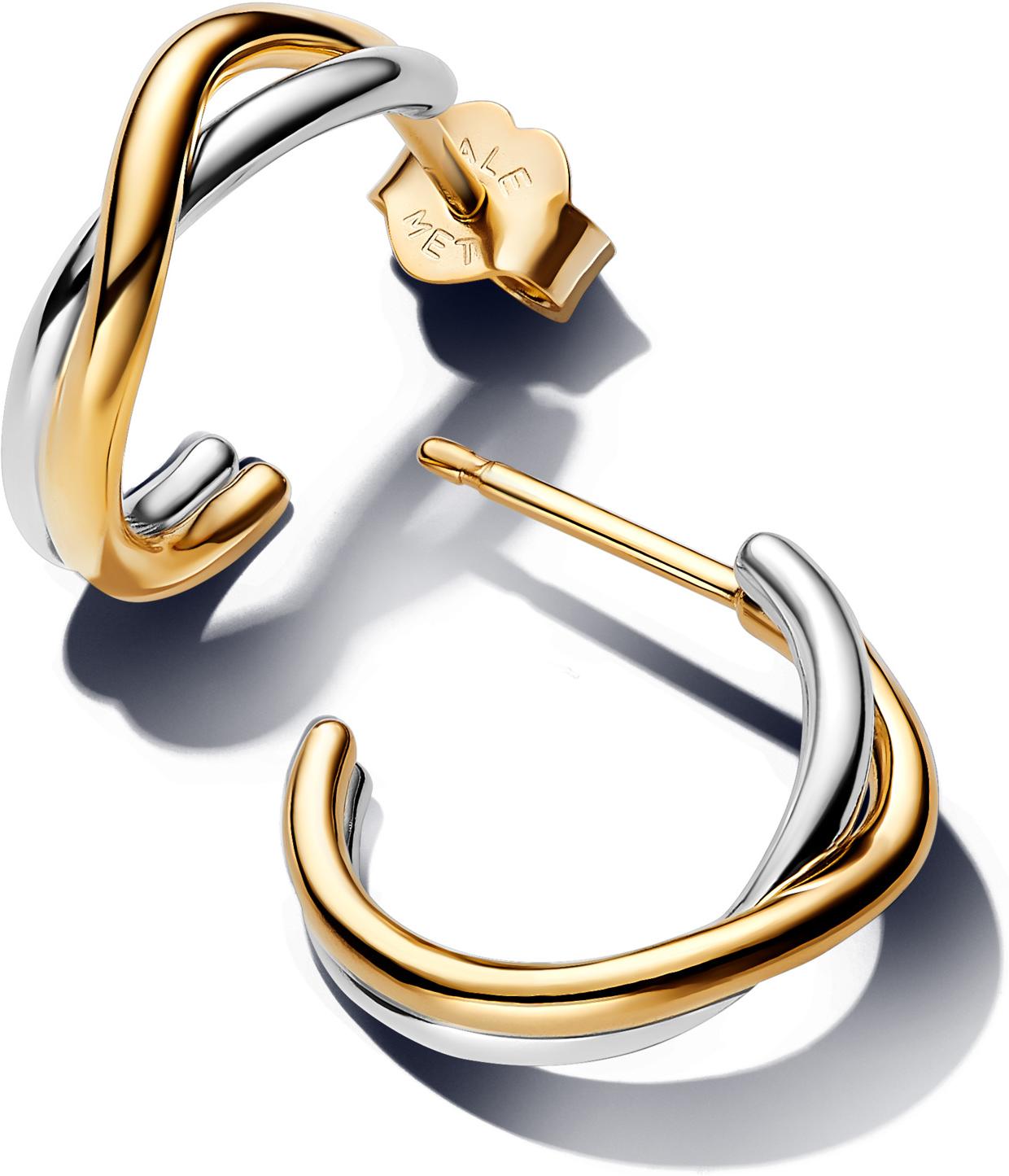 Pandora Organisch Geformte Bicolor Offene Creolen-Ohrringe 263880C00 Pendientes Pandora Organisch Geformte Bicolor Offene Creolen-Ohrringe 263880C00 Pendientes