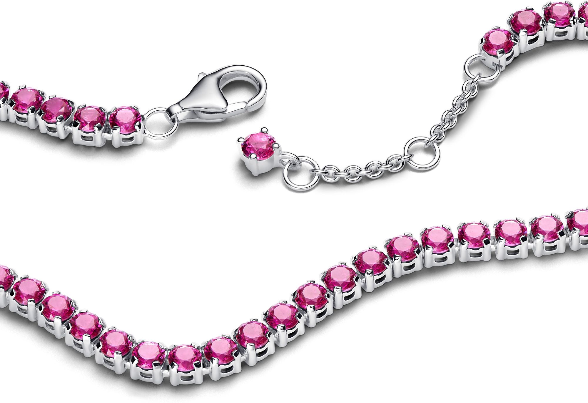 Pandora Funkelndes Rosafarbenes Tennisarmband 591469C04 Braccialetto per donne