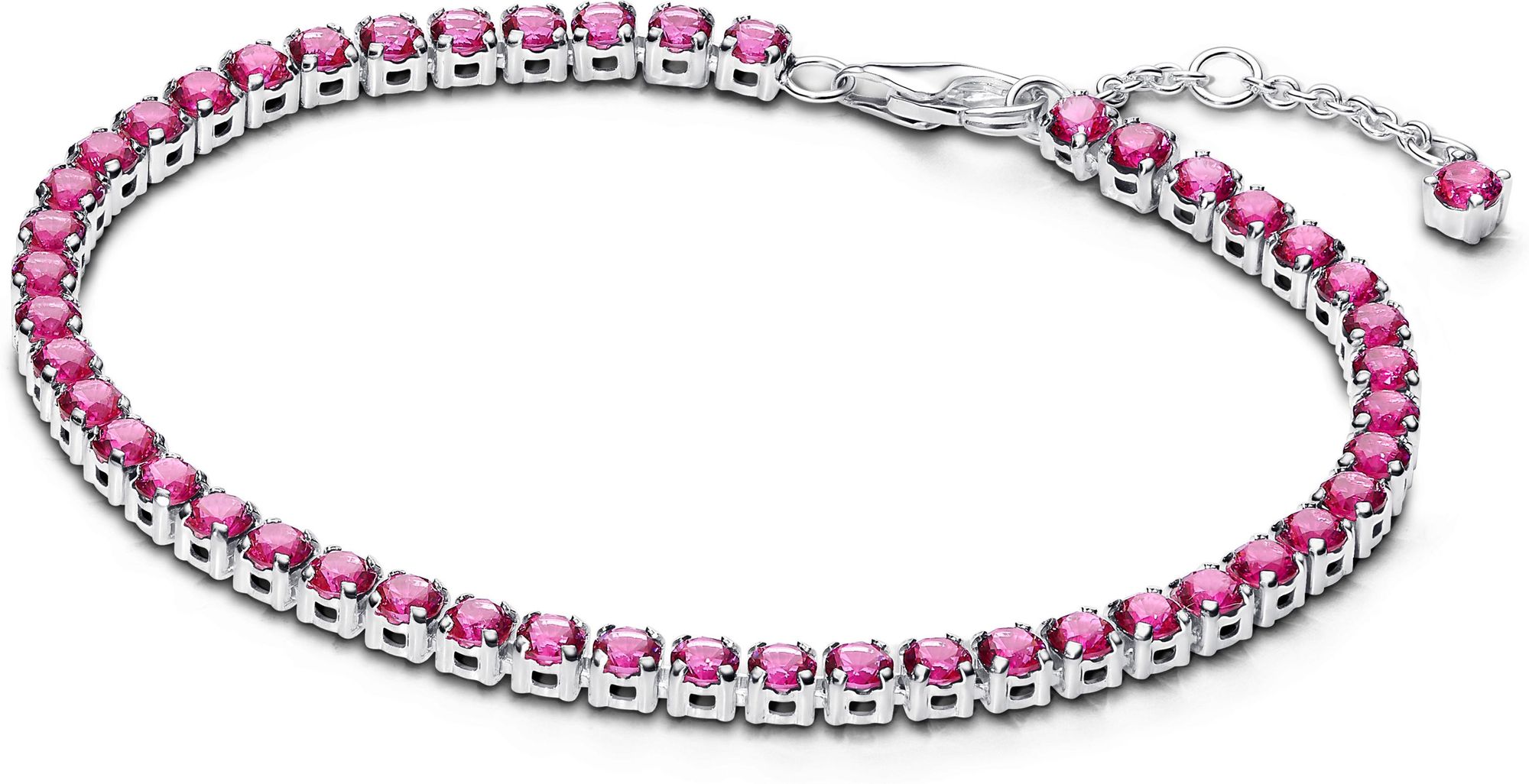 Pandora Funkelndes Rosafarbenes Tennisarmband 591469C04 Braccialetto per donne