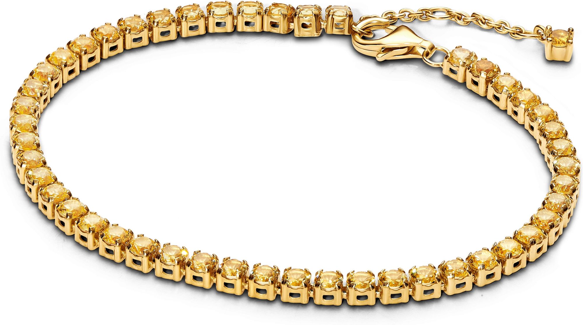 Pandora Funkelndes Gelbes Tennisarmband 561469C03 Pulsera para mujeres