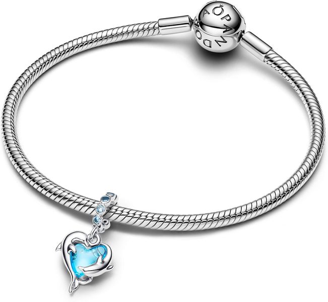 Pandora Blauer Murano-Glas Delfine Charm-Anhänger 793924C01 Charm Anhänger Pandora Blauer Murano-Glas Delfine Charm-Anhänger 793924C01 Charm Anhänger