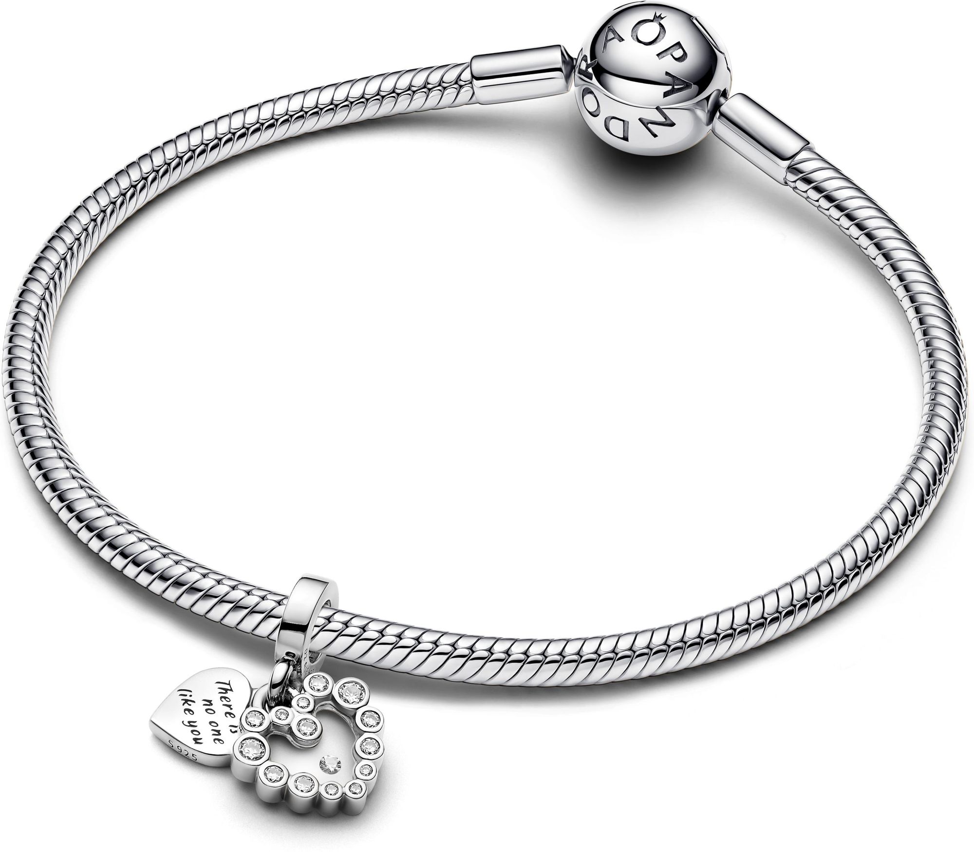 Pandora Funkelnder Doppel-Herzanhänger Charm 793765C01 Pendiente Charm Pandora Funkelnder Doppel-Herzanhänger Charm 793765C01 Pendiente Charm