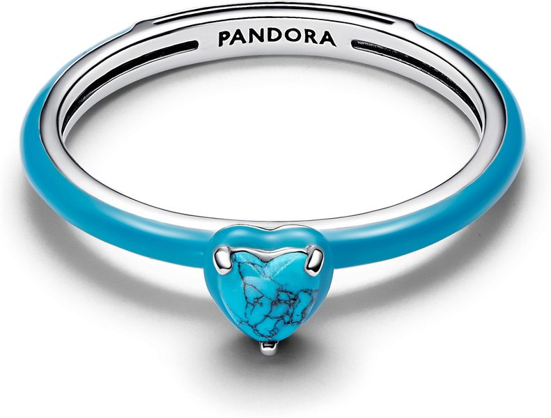Pandora Türkisfarbener Herz-Stein Ring 193828C01 Anello donna Pandora Türkisfarbener Herz-Stein Ring 193828C01 Anello donna