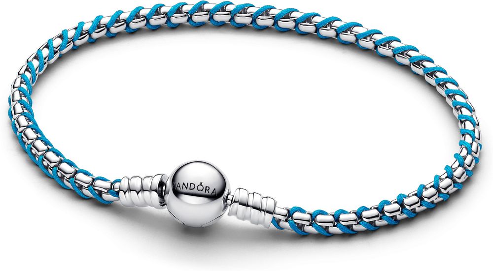 Pandora Blue Cord Snake Chain Bracelet 593816C01 Womens' bracelet