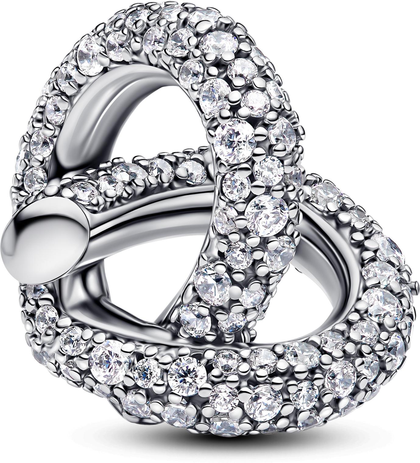 Pandora Pavé Unendlichkeitsknoten Herz-Charm 793771C01 Charm-hanger Pandora Pavé Unendlichkeitsknoten Herz-Charm 793771C01 Charm-hanger