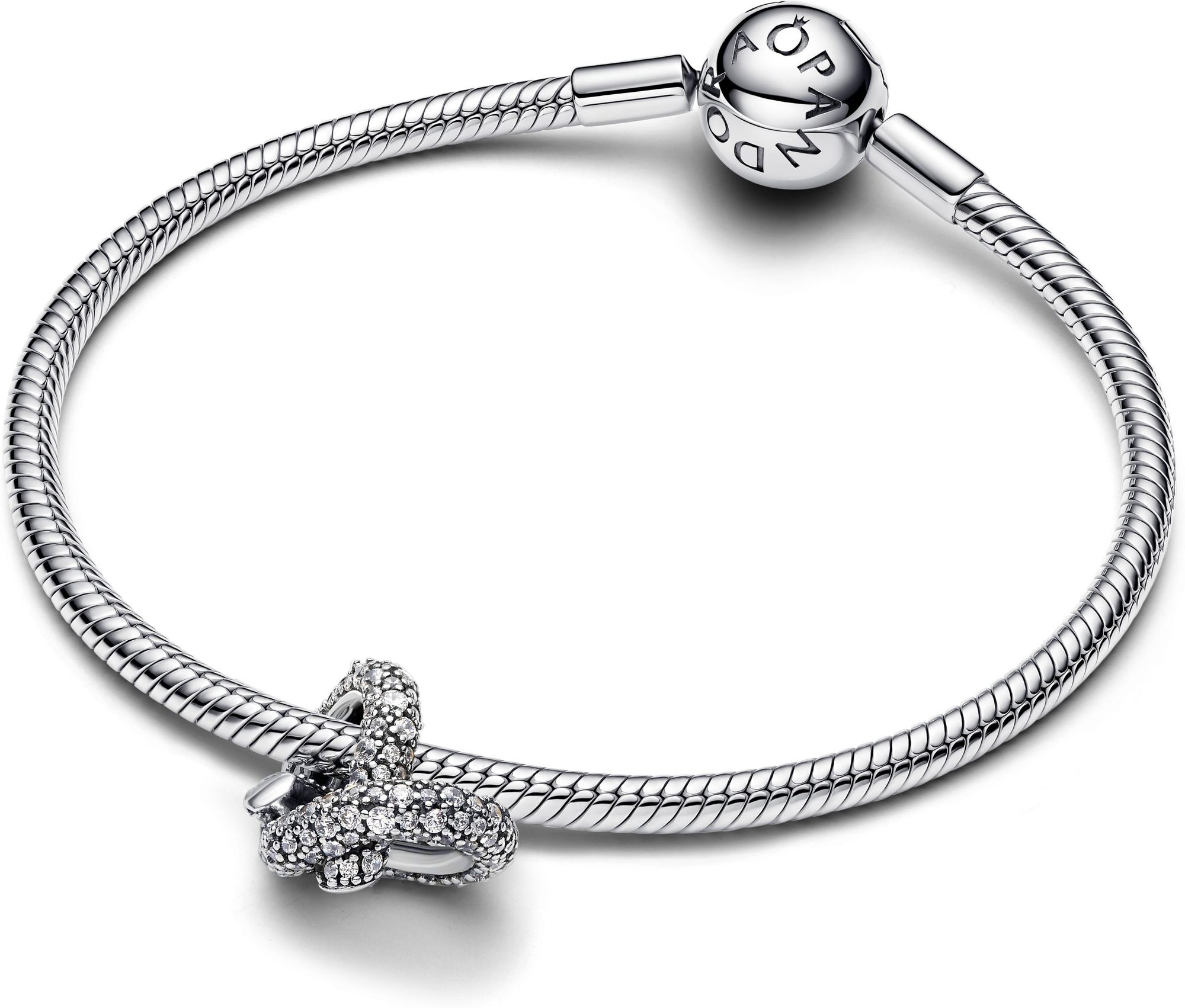 Pandora Pavé Unendlichkeitsknoten Herz-Charm 793771C01 Charm-hanger Pandora Pavé Unendlichkeitsknoten Herz-Charm 793771C01 Charm-hanger