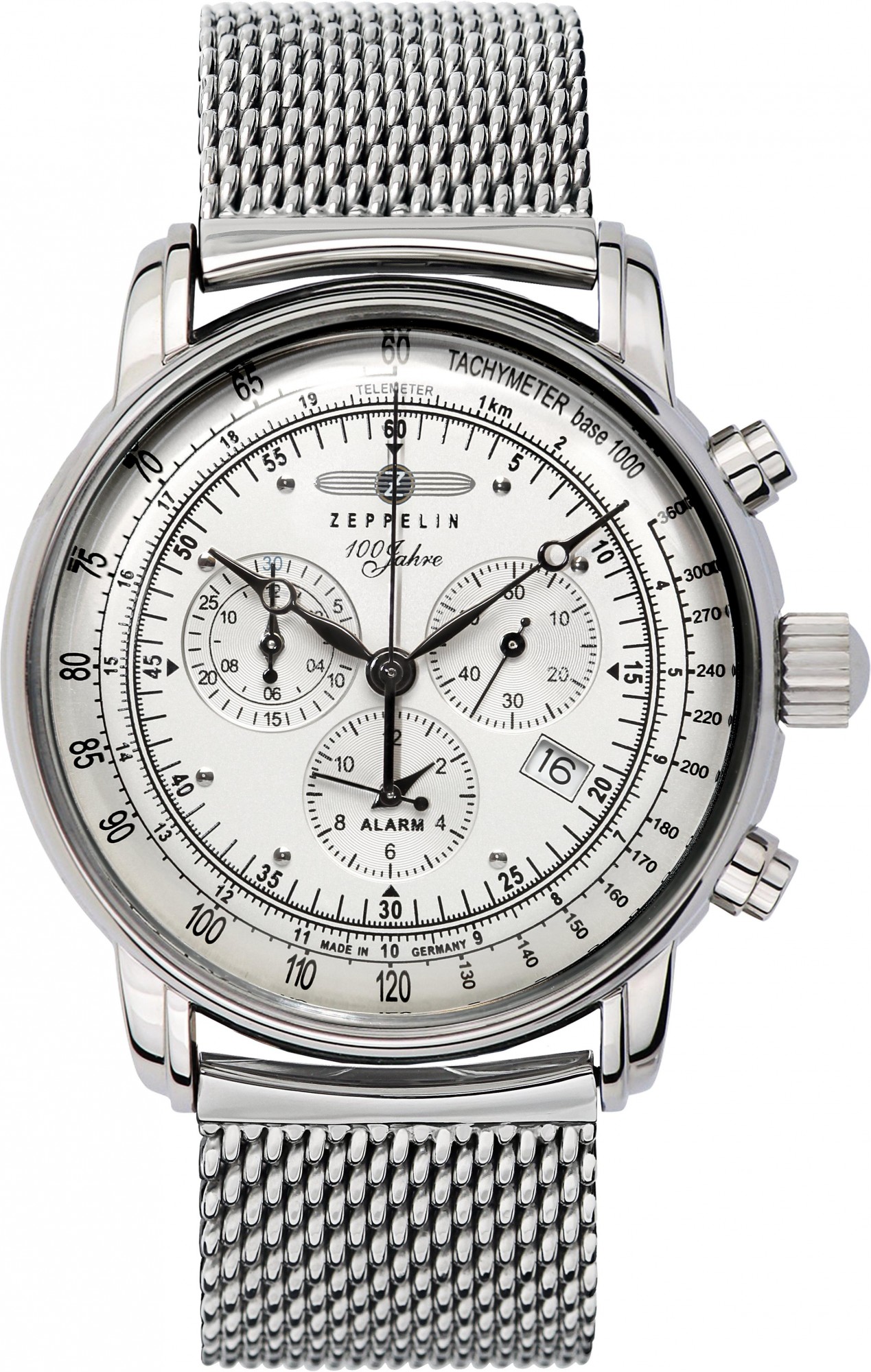 Zeppelin Chrono-Alarm 7680M-1 Mens Chronograph Made in Germany