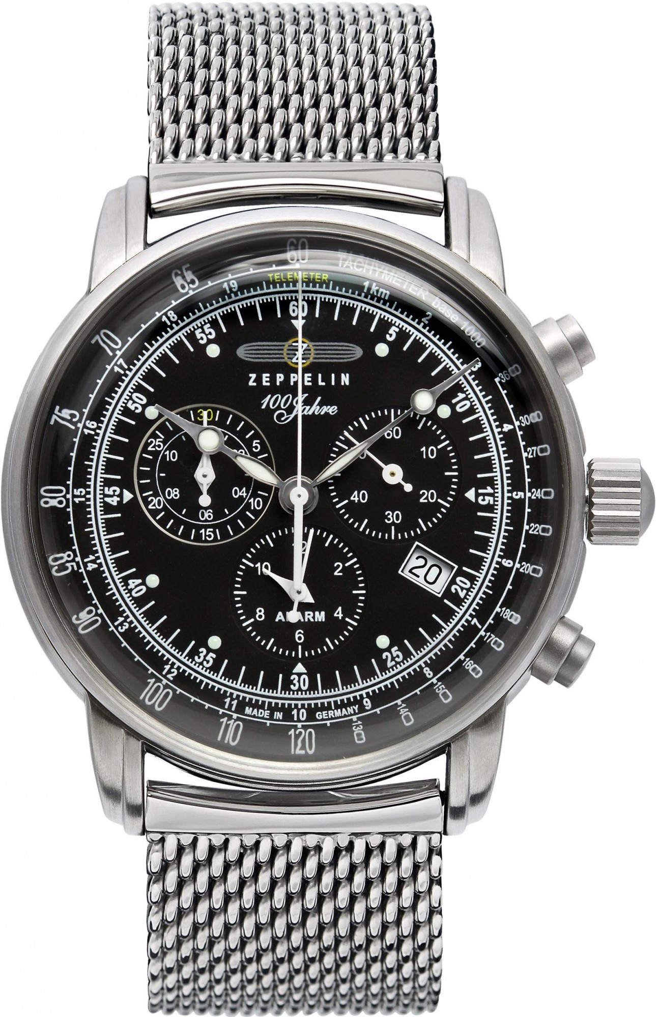 Zeppelin Chrono-Alarm 7680M-2 Cronógrafo para hombres Fabricado en Alemania