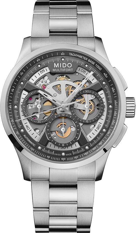 Mido Multifort Skeleton Chrono M038.662.11.060.00 Chronographe Automatique pour hommes Cadran Squelette Mido Multifort Skeleton Chrono M038.662.11.060.00 Chronographe Automatique pour hommes Cadran Squelette