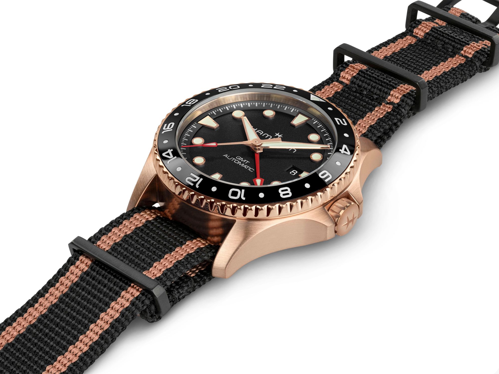 Hamilton Khaki Navy GMT Bronze H82565930 Montre Automatique pour hommes Hamilton Khaki Navy GMT Bronze H82565930 Montre Automatique pour hommes