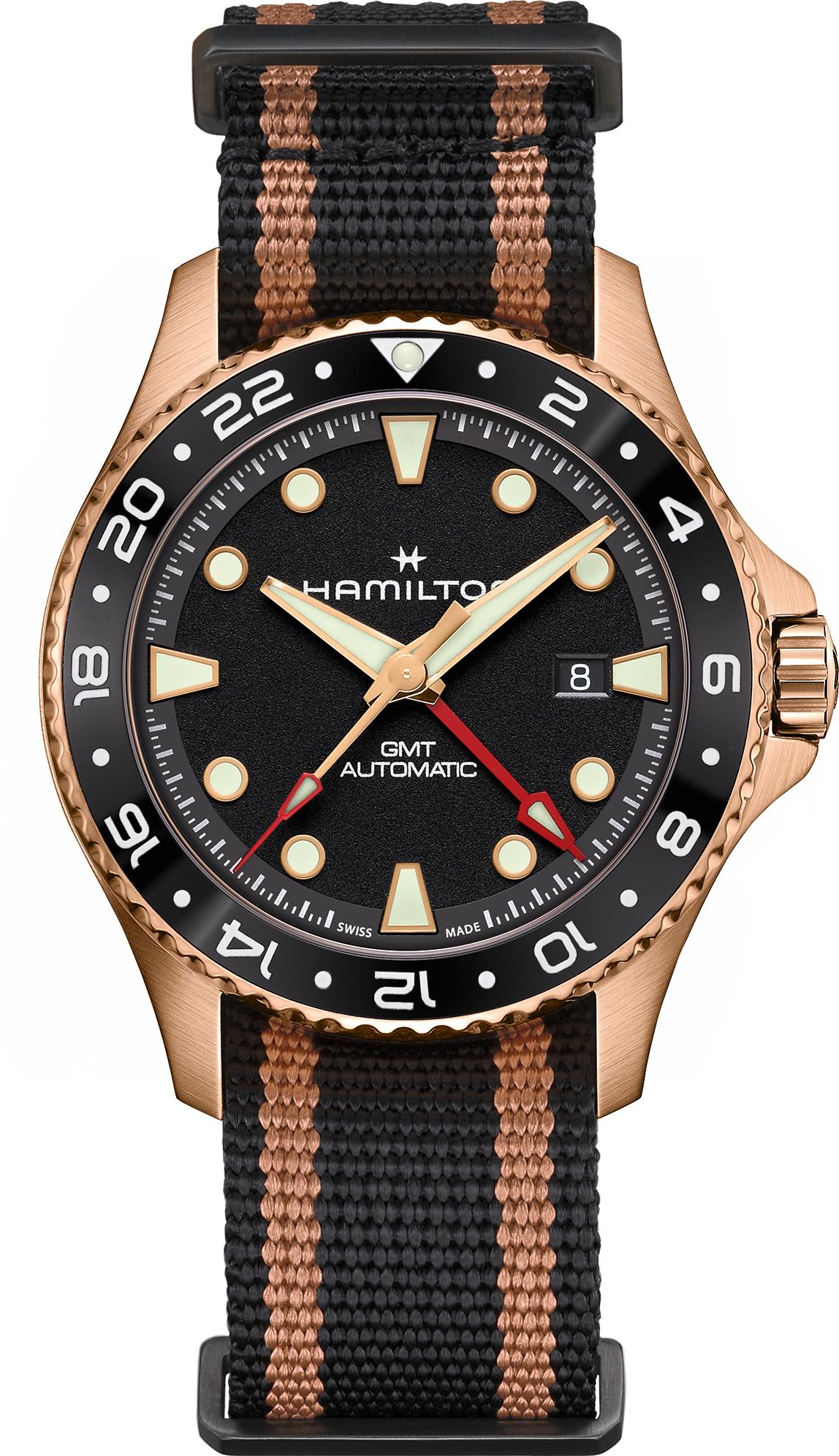 Hamilton Khaki Navy GMT Bronze H82565930 Montre Automatique pour hommes Hamilton Khaki Navy GMT Bronze H82565930 Montre Automatique pour hommes