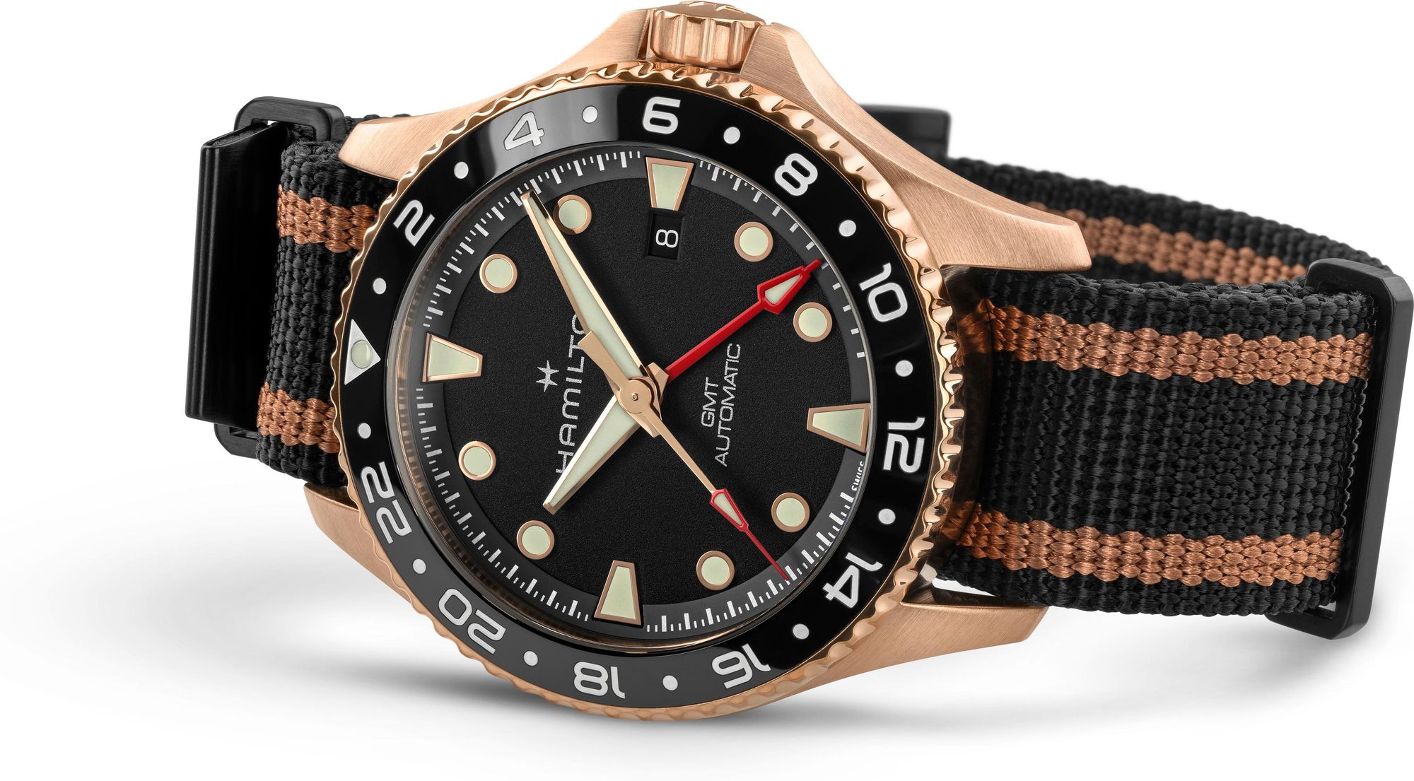 Hamilton Khaki Navy GMT Bronze H82565930 Montre Automatique pour hommes Hamilton Khaki Navy GMT Bronze H82565930 Montre Automatique pour hommes