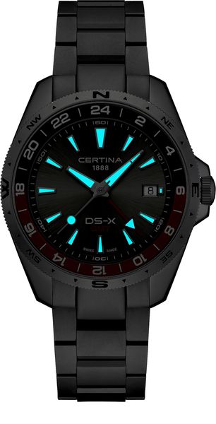 Certina DS-X GMT C047.452.11.081.01 Heren armbandhorloge Certina DS-X GMT C047.452.11.081.01 Heren armbandhorloge