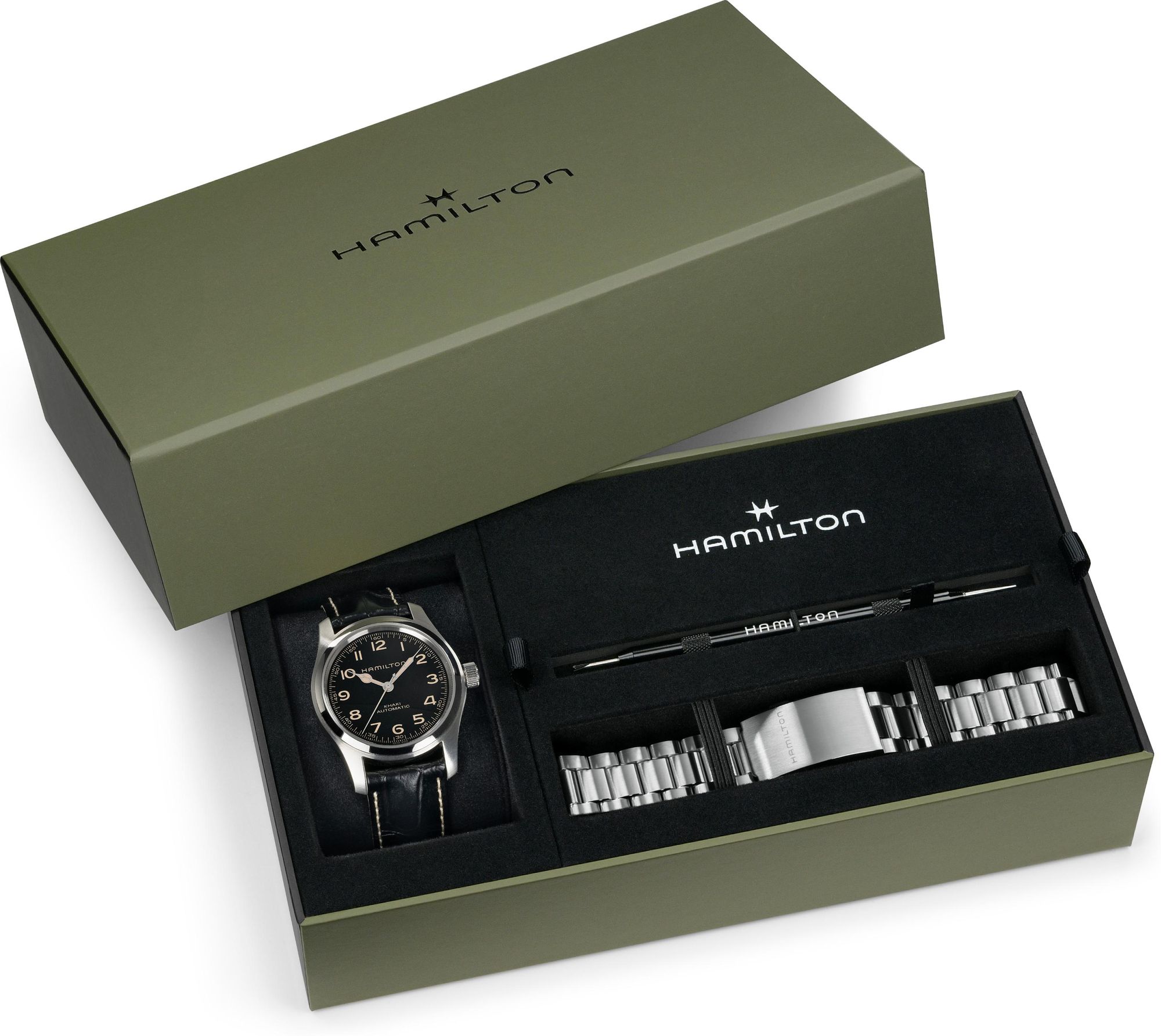 Hamilton Khaki Field Murph Set H70605732 Orologio automatico uomo Con cinturino di riserva Hamilton Khaki Field Murph Set H70605732 Orologio automatico uomo Con cinturino di riserva