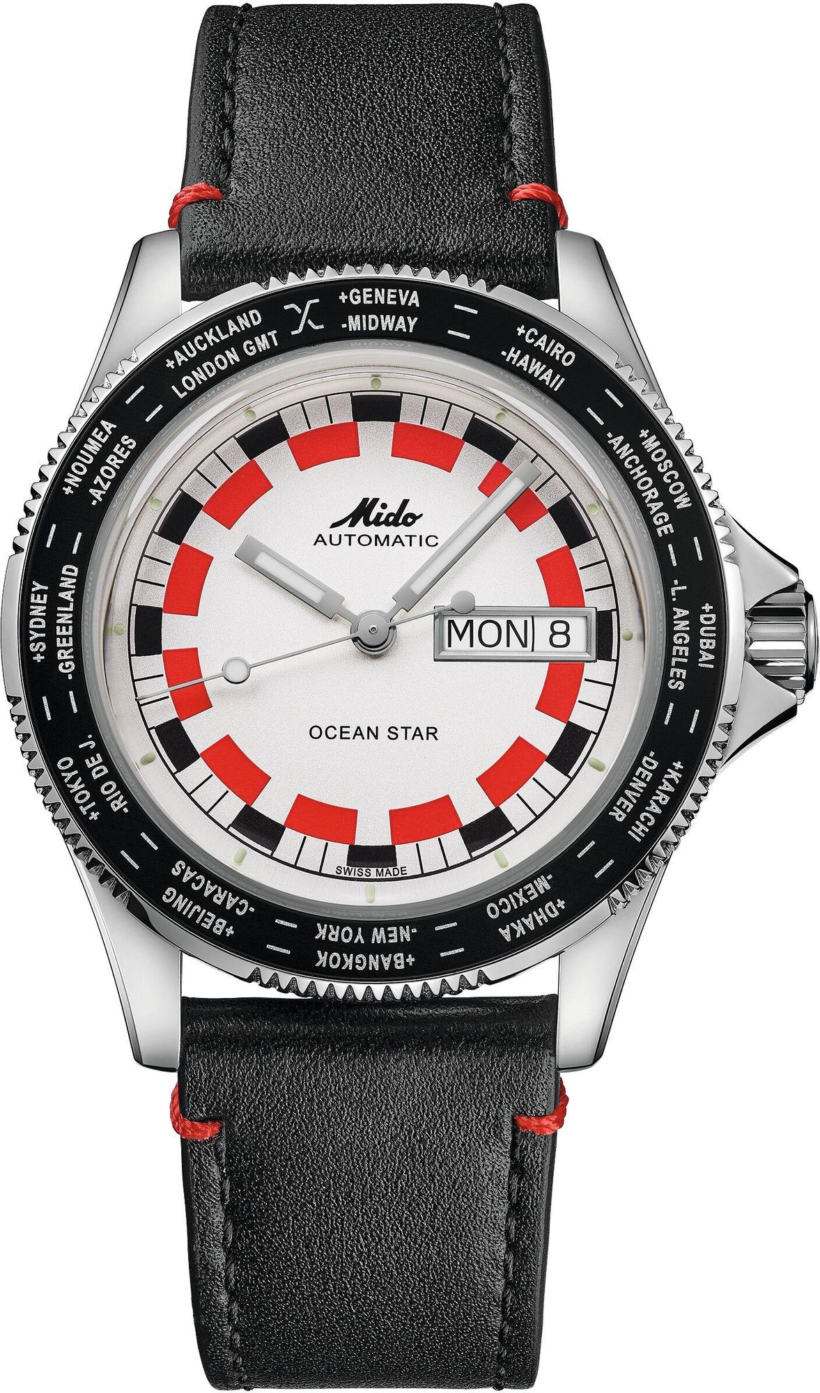 Mido Ocean Star Worldtimer M026.830.16.030.00 Montre Automatique pour hommes