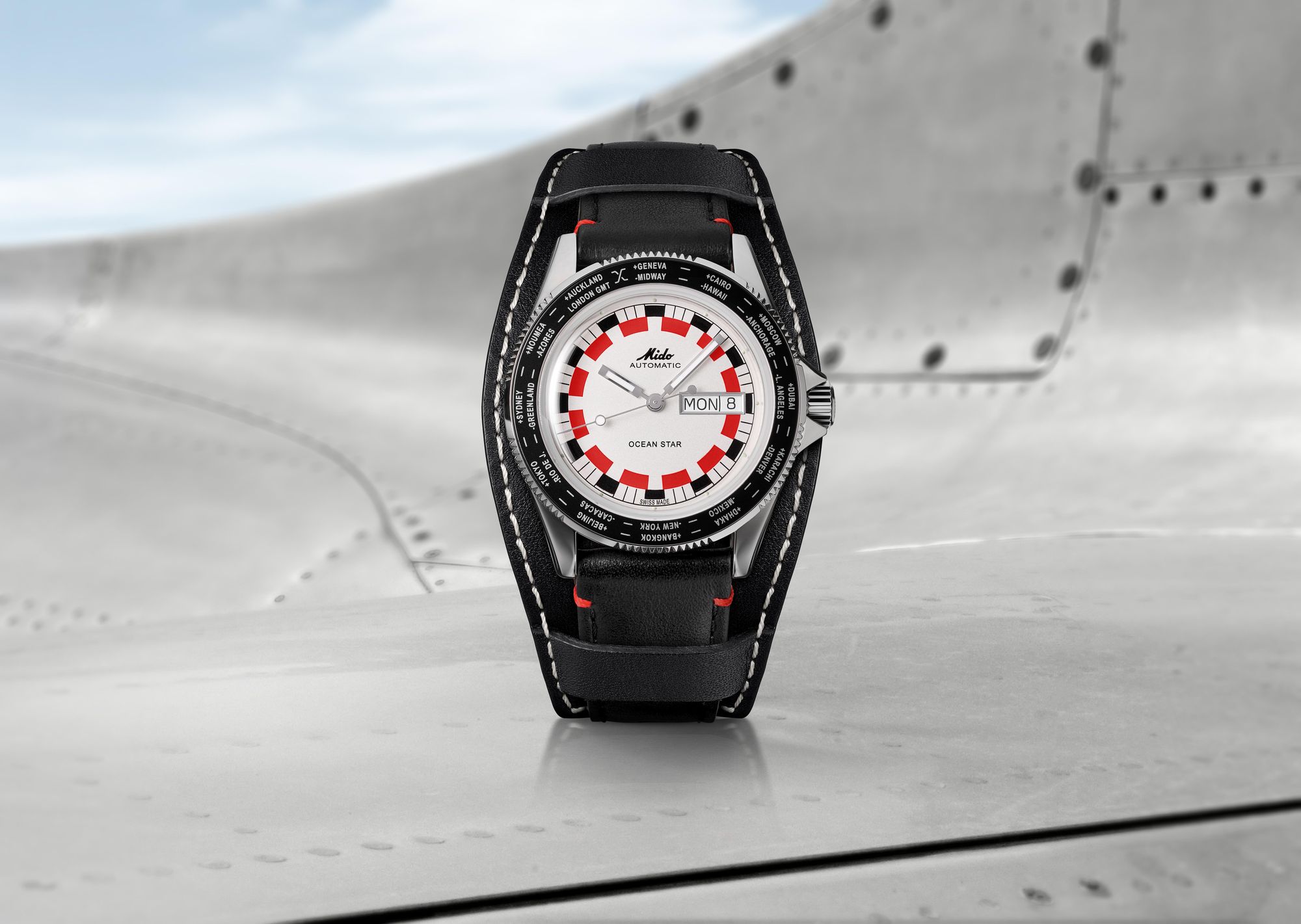 Mido Ocean Star Worldtimer M026.830.16.030.00 Montre Automatique pour hommes