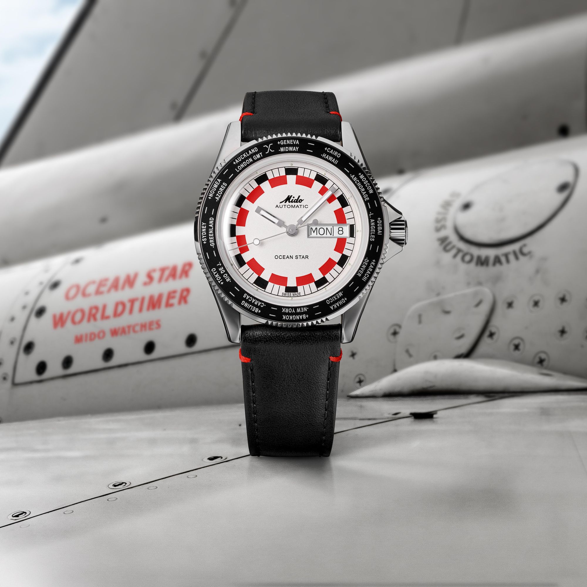 Mido Ocean Star Worldtimer M026.830.16.030.00 Montre Automatique pour hommes