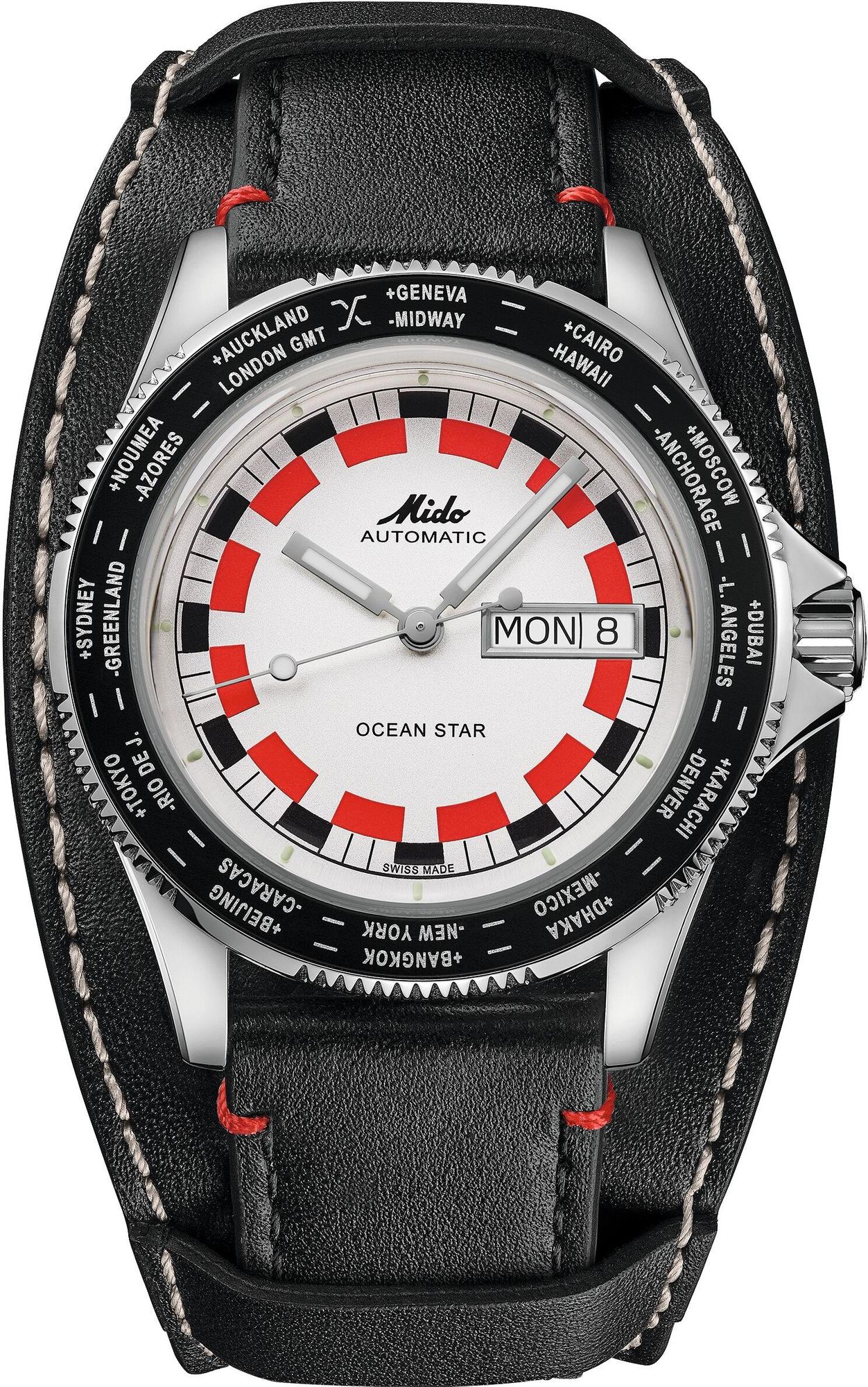 Mido Ocean Star Worldtimer M026.830.16.030.00 Montre Automatique pour hommes