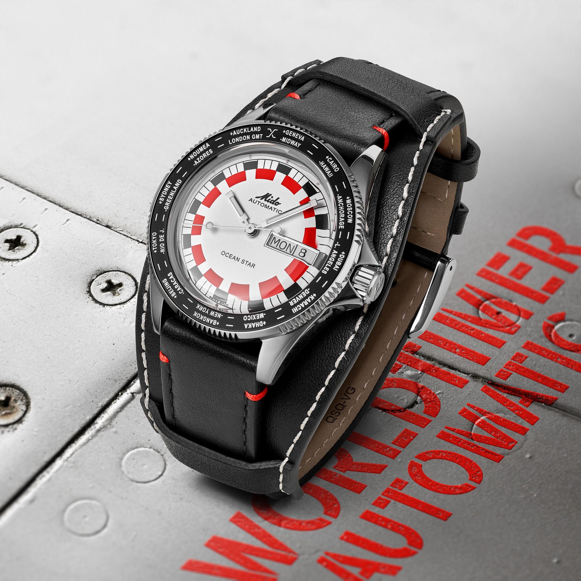 Mido Ocean Star Worldtimer M026.830.16.030.00 Montre Automatique pour hommes