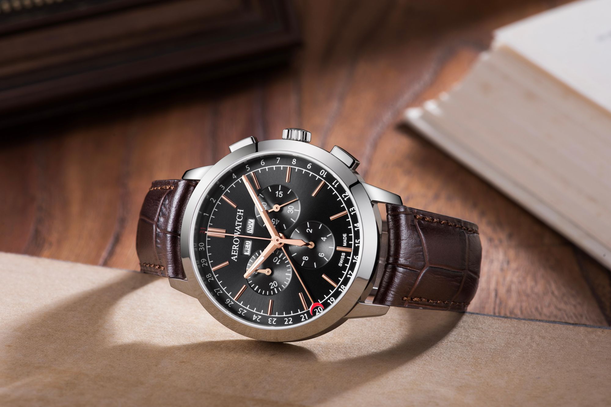 Aerowatch Les Grandes Classiques A 89992 AA03 Herenchronograaf Aerowatch Les Grandes Classiques A 89992 AA03 Herenchronograaf